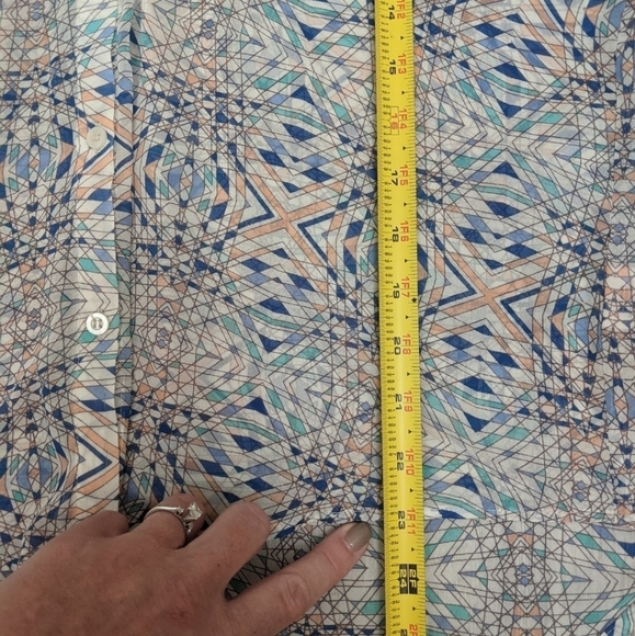 Free People Sheer Cream Geometric Button Down Top - Picture 8 of 10